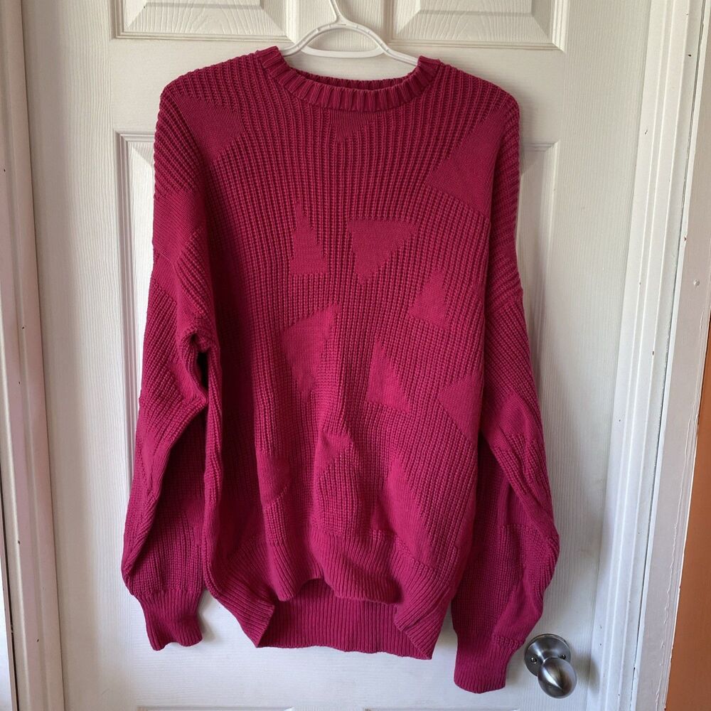 Lord Jeff Sweater Women’s Size XL Pink Vintage Pullover Tight Knit Fine Cotton